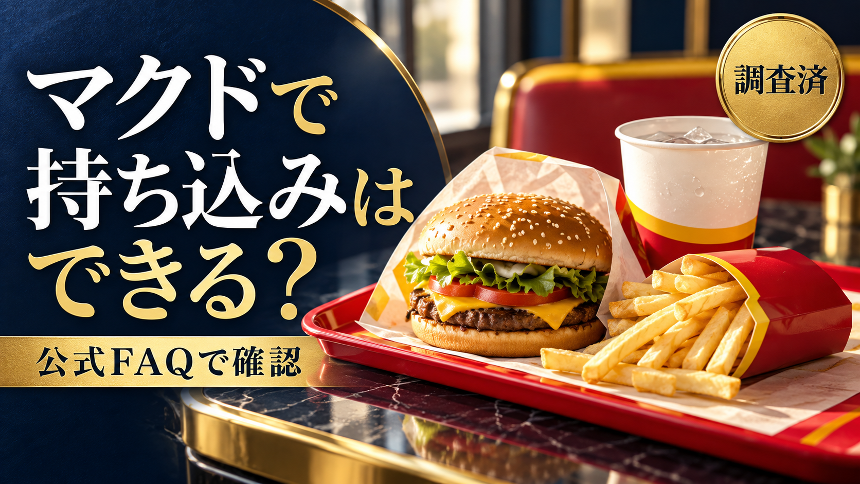 マクドナルドに持ち込みはできる？公式FAQの確認結果と水のサービス