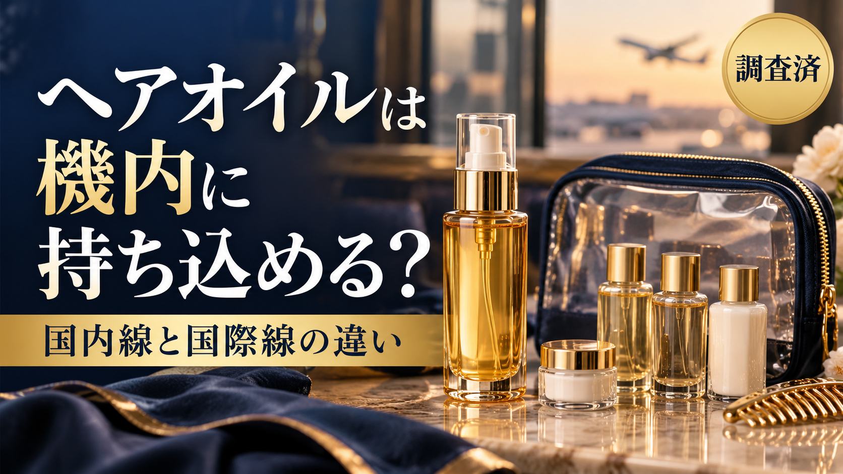 ヘアオイルは機内に持ち込める？国内線0.5L・国際線100mlの違い