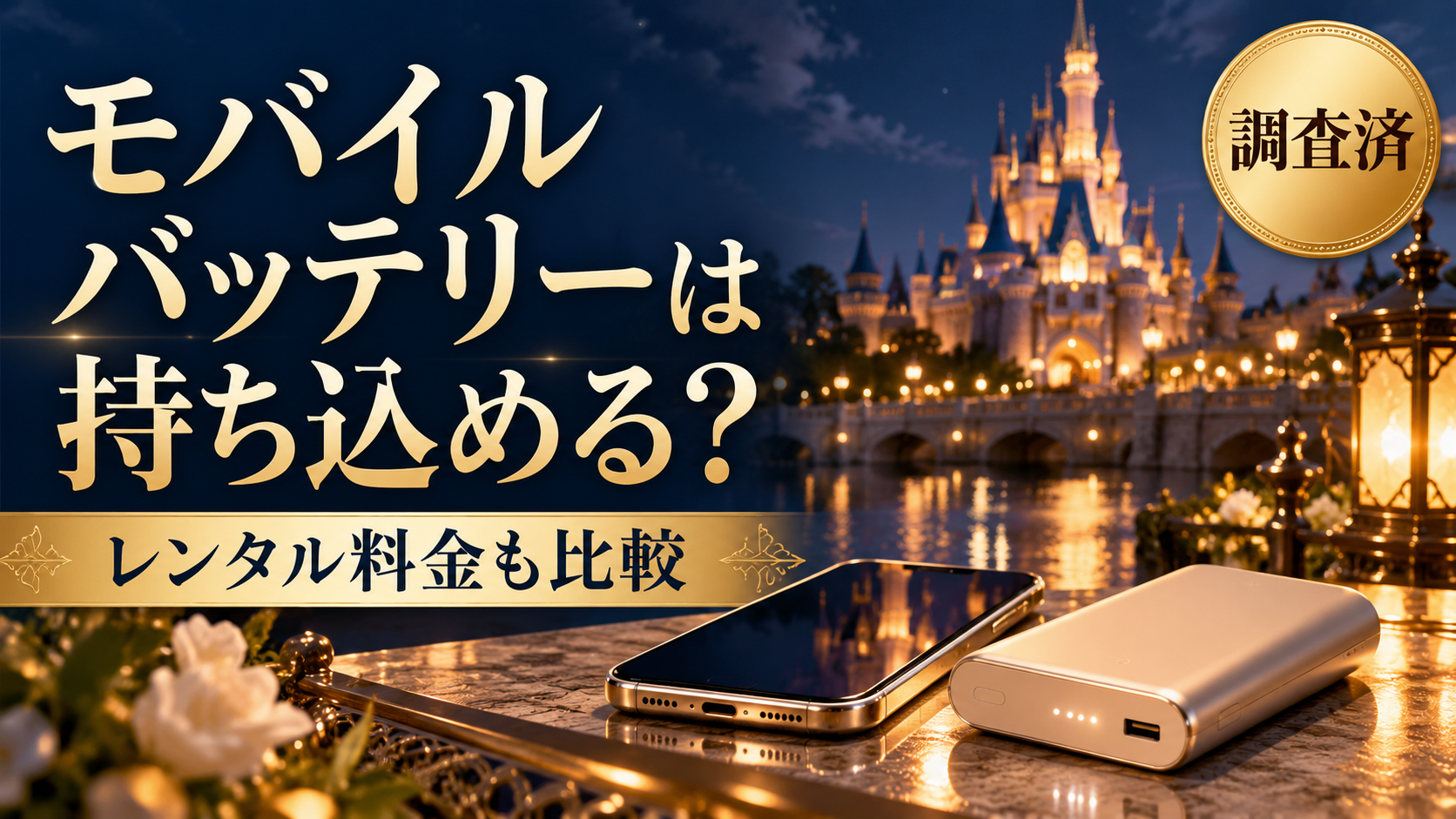 ディズニーにモバイルバッテリーは持ち込める？レンタル料金と持参の比較